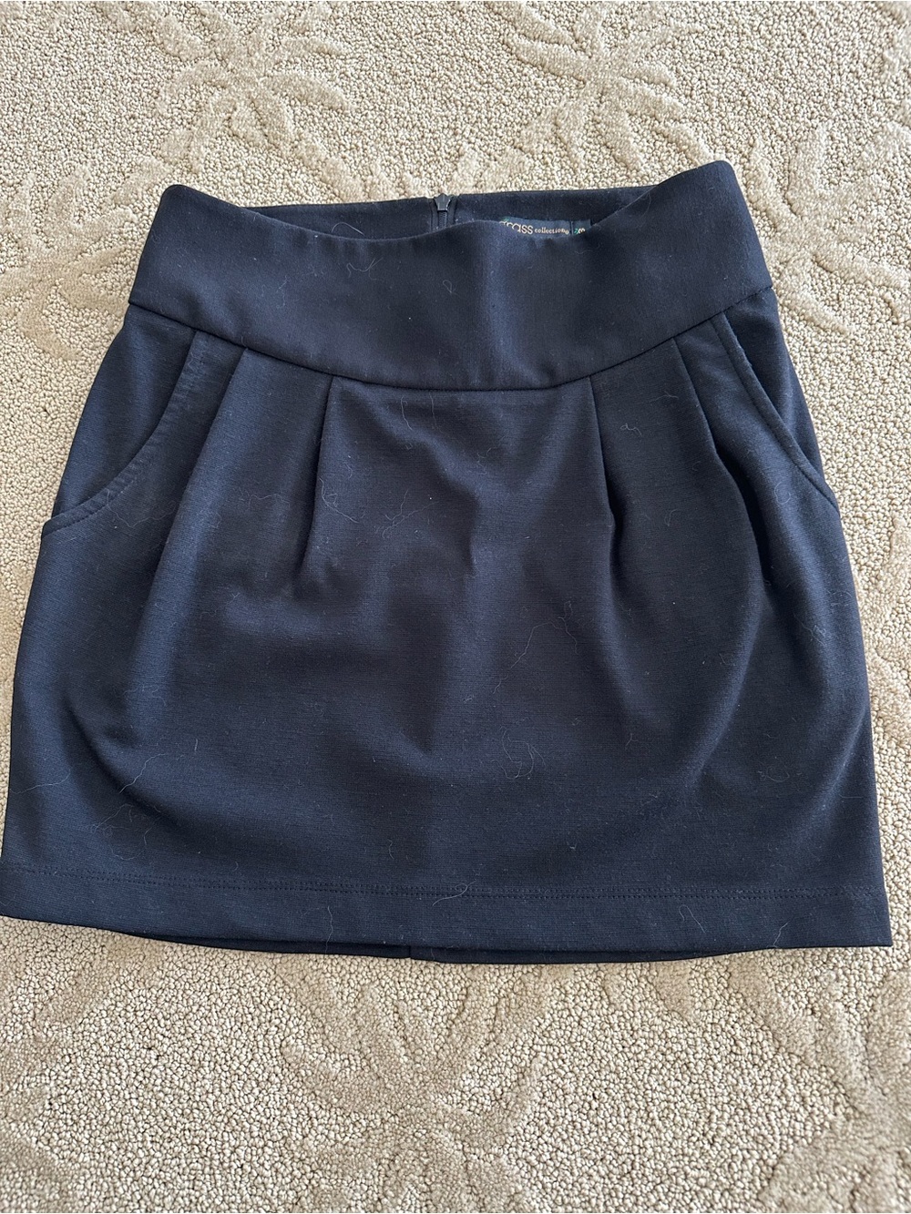grass collection Black Ponte Mini Skirt with Pockets Junior women 3